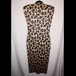 80s Inspired Leopard Print Sheath Dress
